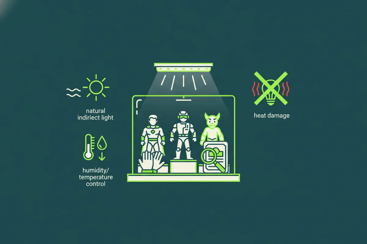 Cómo iluminar una vitrina sin generar calor que dañe las figuras