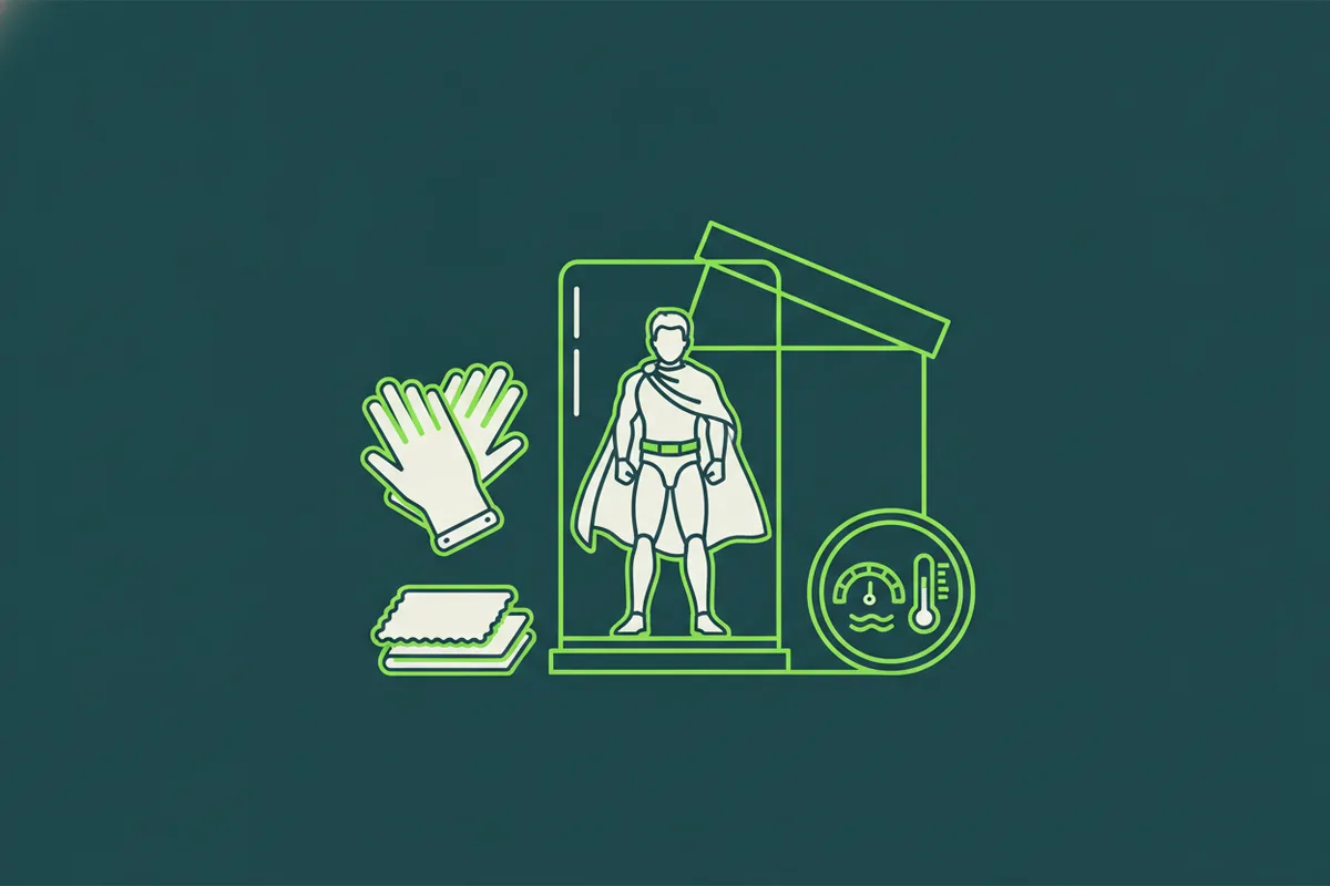 Protección de figuras con partes de tela o ropa textil